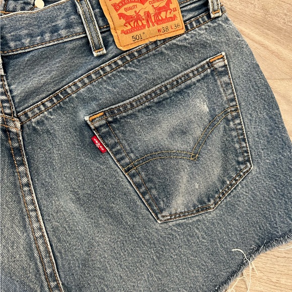 Denim Frayed Hem Mini Skirt - Picture 7 of 8